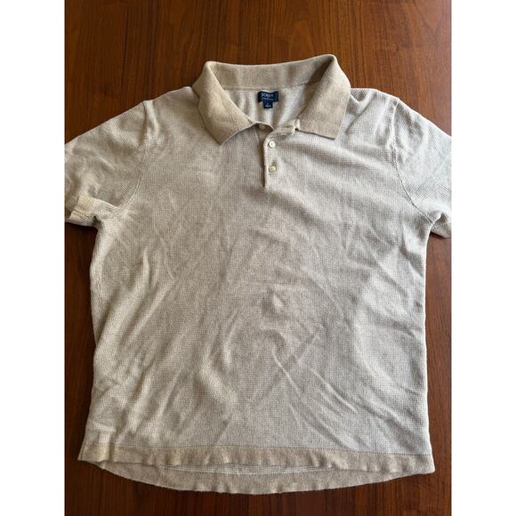 J.CREW Other - J.Crew Men's Textured Cotton Sweater Polo in Khaki Size L